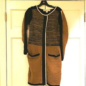Long color block cardigan by Curio New York